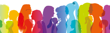 Frauenprofile in verschiedenen Farben
