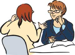 Leichte Sprache: Beraterin berät 1 Frau