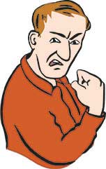 Leichte Sprache: Mann droht mit Faust