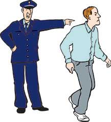 Leichte Sprache: Polizist schickt Mann weg