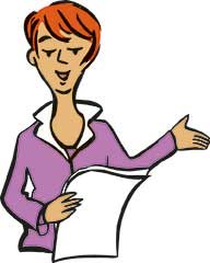 Leichte Sprache: Frau hält Referat