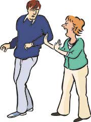 Leichte Sprache: Frau schickt Mann weg