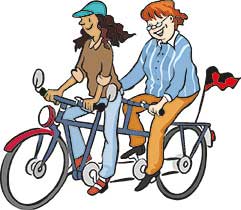 Leichte Sprache: Tandem: 2 auf einem Fahrrad